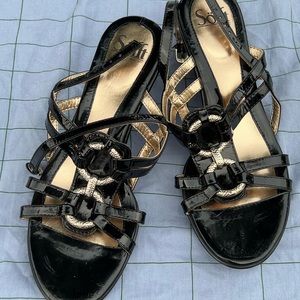 Women’s patent leather sandals
